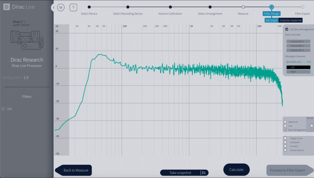 Optimisation du son par Dirac Live Control